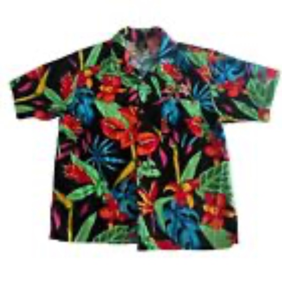 Vtg TOUCAN DANCE Fast Lane Hawaiian Shirt Tropical Bright Mens Medium Sharkys - Picture 3 of 12